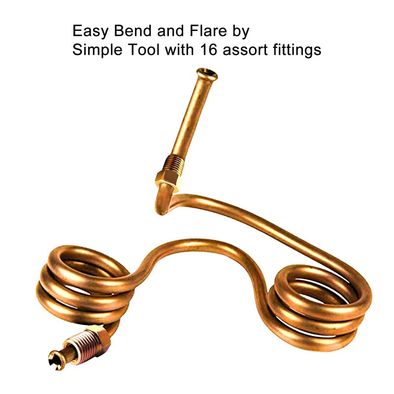 MuHize 3/16 Rear Brake Line - Upgraded 25Ft Copper-Coated Steel Brake Line Kit for Car Truck Trailer RV, Hydraulic Braking System Corrosion Resistant - Image 2